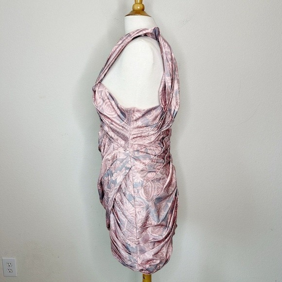 ASOS Pink and Gray Multi Pleated Crossover Bubble Dress 12 - Picture 5 of 13